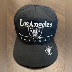 Los Angeles Oakland Raiders Vintage 90s Snapback Hat Silver Black